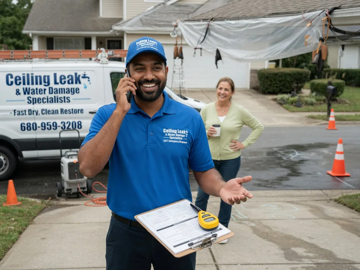 Ceiling Leak Cleanup Windfall, IN FAQs